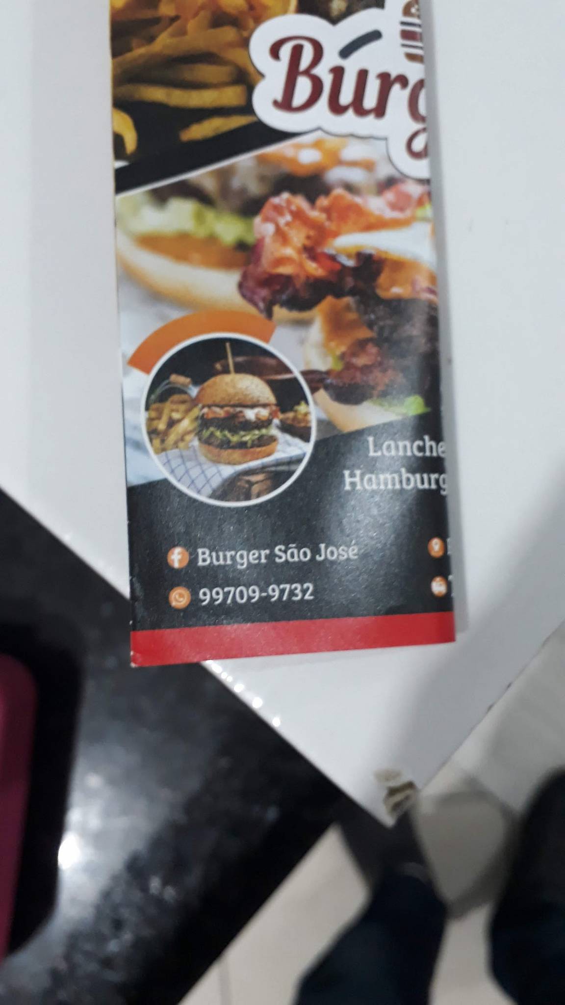 Burger São José cardápio