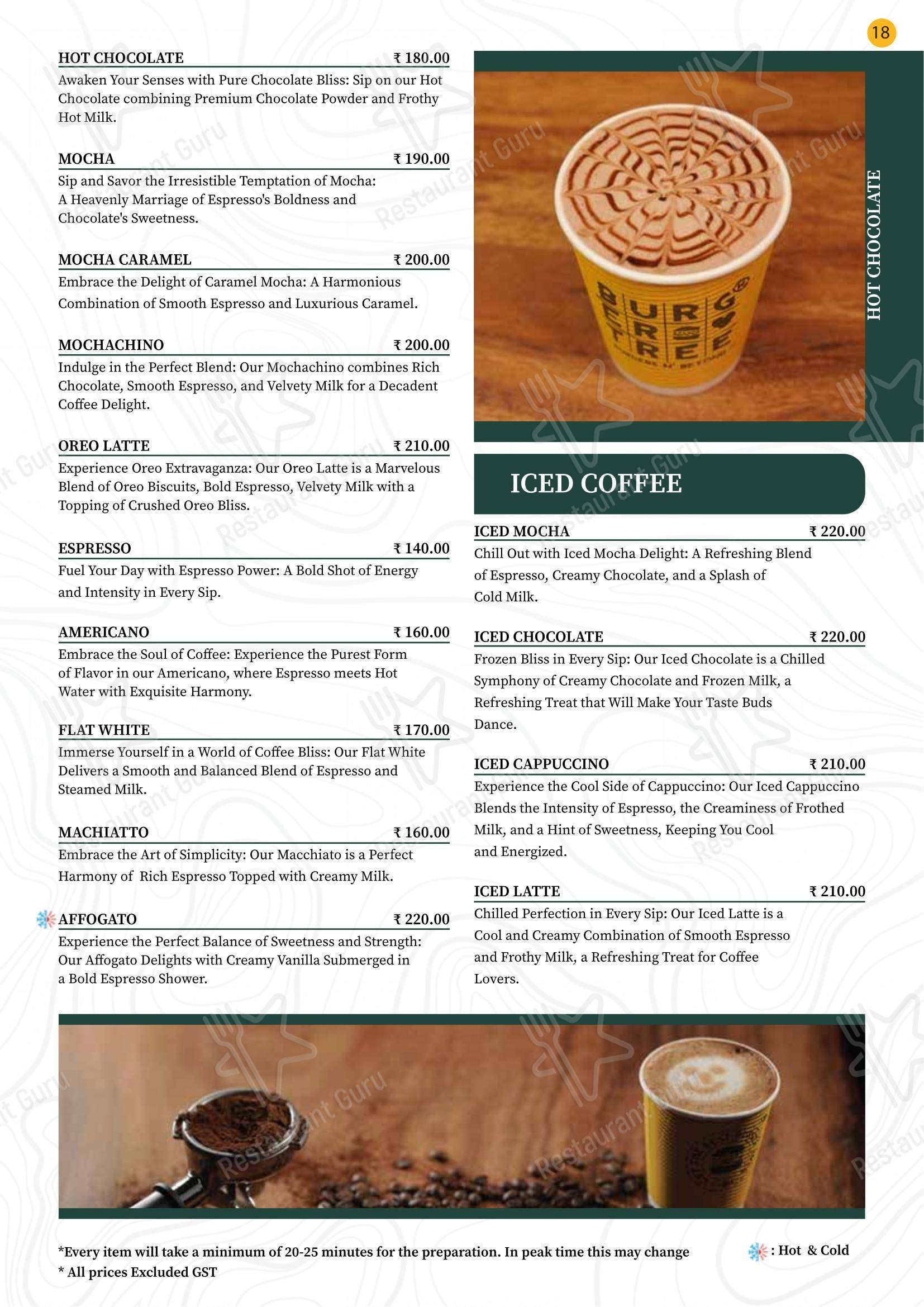 Burger Tree menu - 菜单