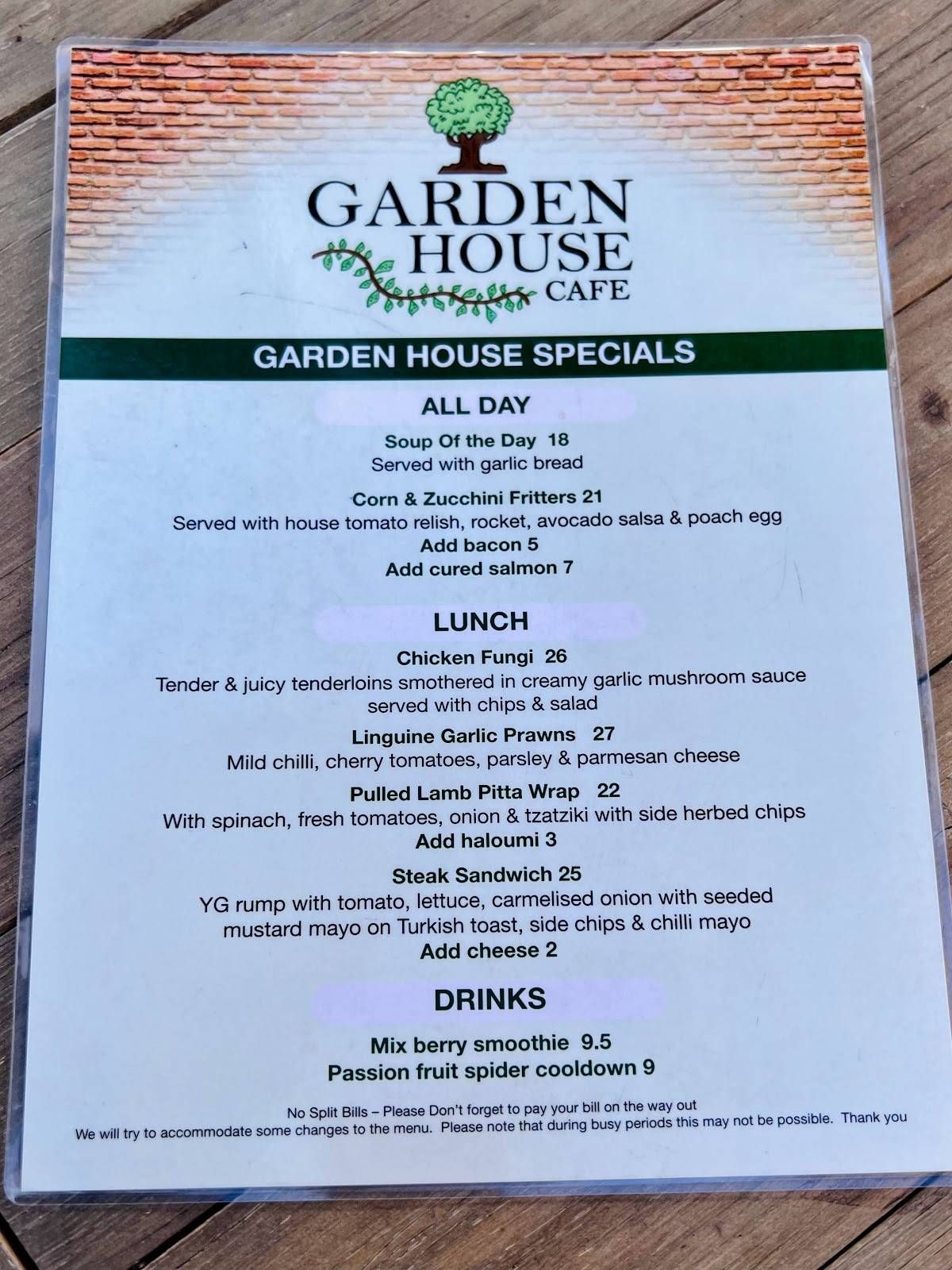 Menu At Garden House Cafe Enfield menu-at-garden-house-cafe-enfield