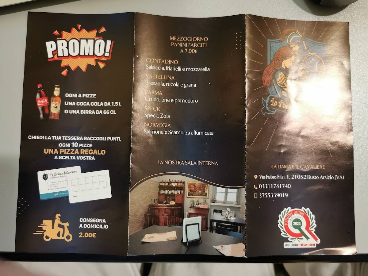 Menu di La Dama Il Cavaliere 
