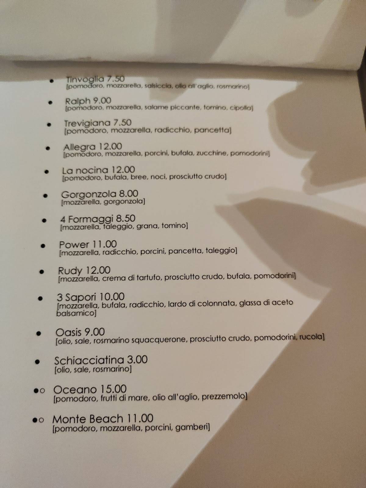 Menu di Canario 78 