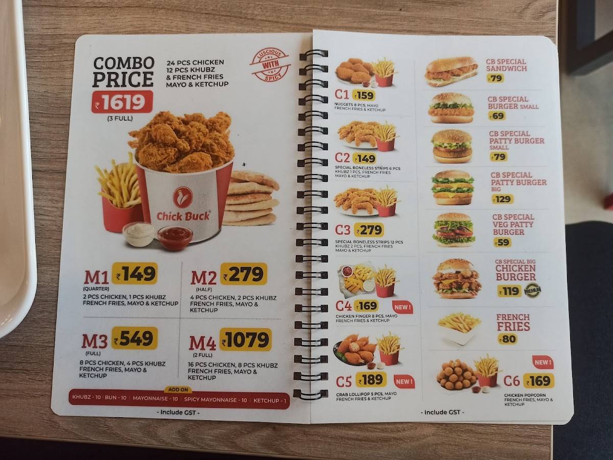 CHICK BUCK MALAPPURAM VALIYANGADI menu