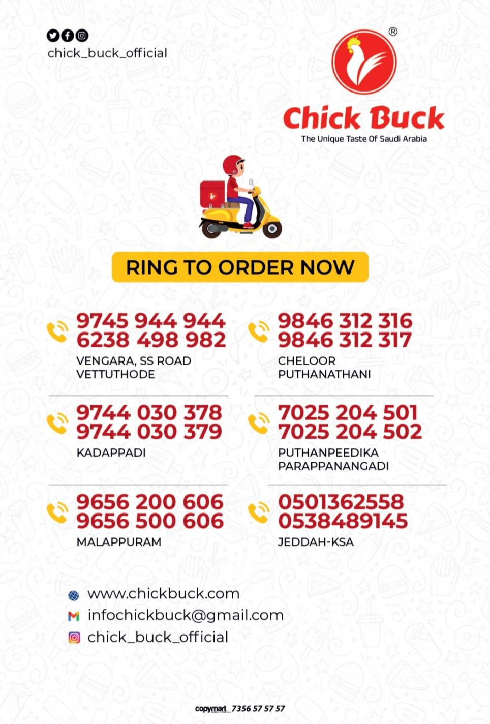 CHICK BUCK MALAPPURAM VALIYANGADI menu