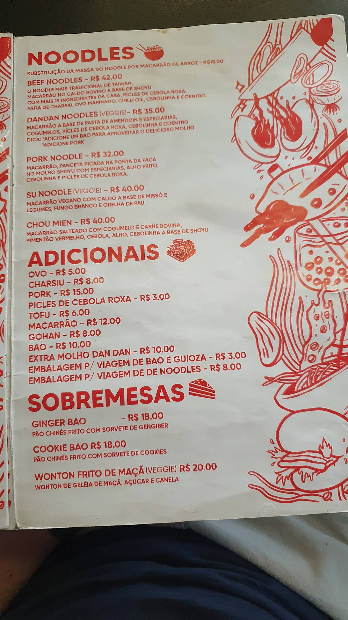 CHOU Noodle Bar cardápio