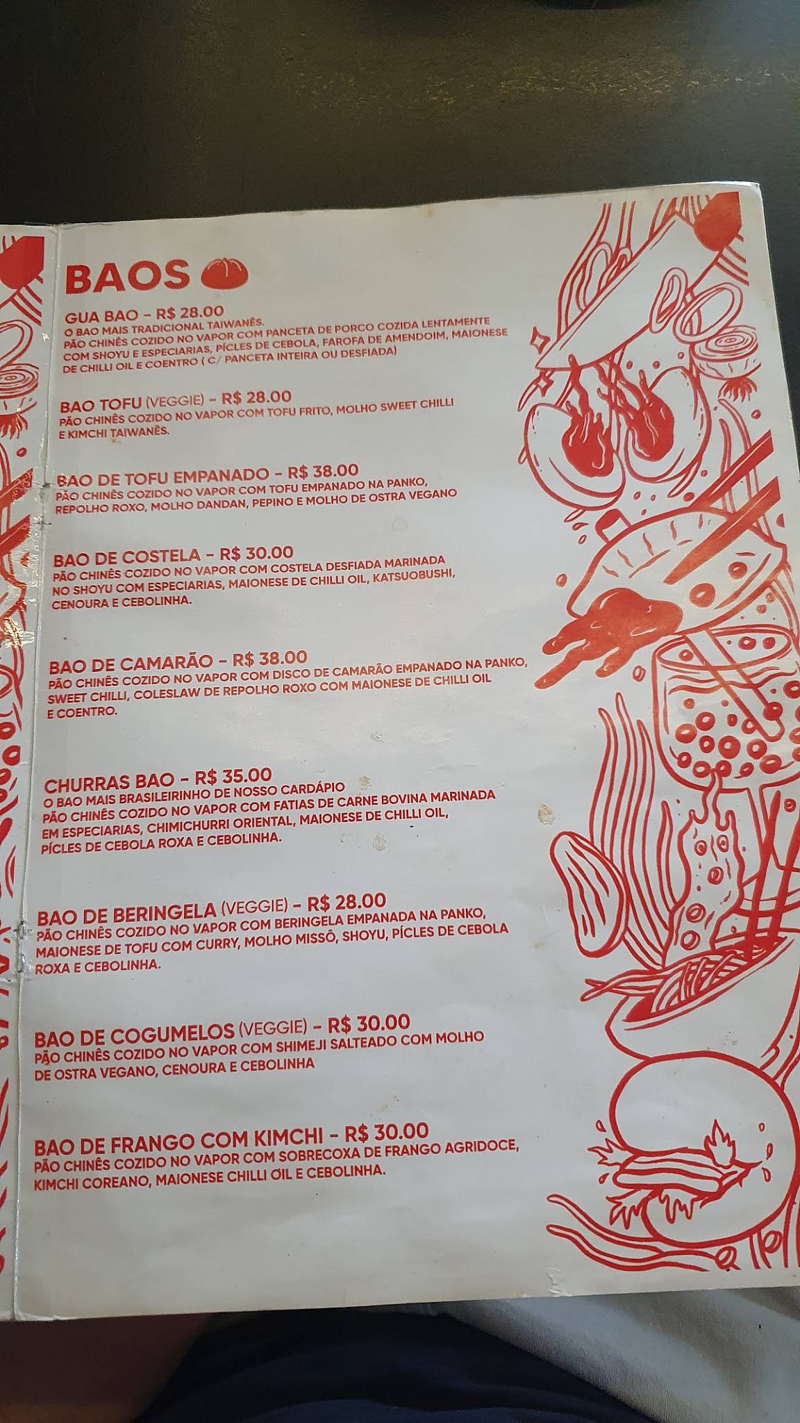 CHOU Noodle Bar cardápio