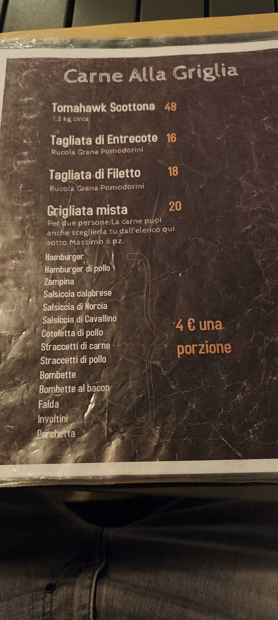 Menu di COMETIGIRA 