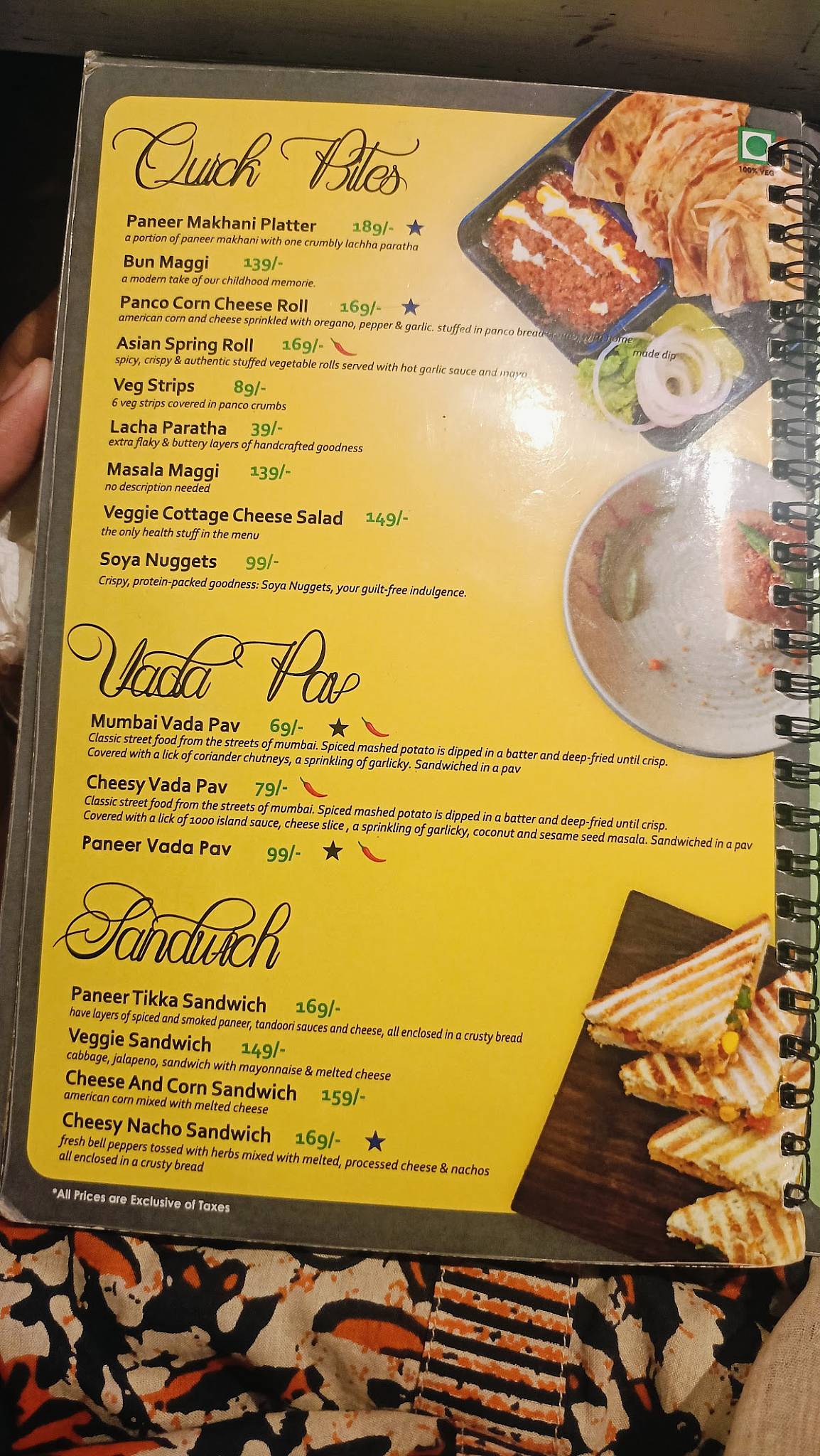 3C's Cafe (Chai Coffee Cafe) menu