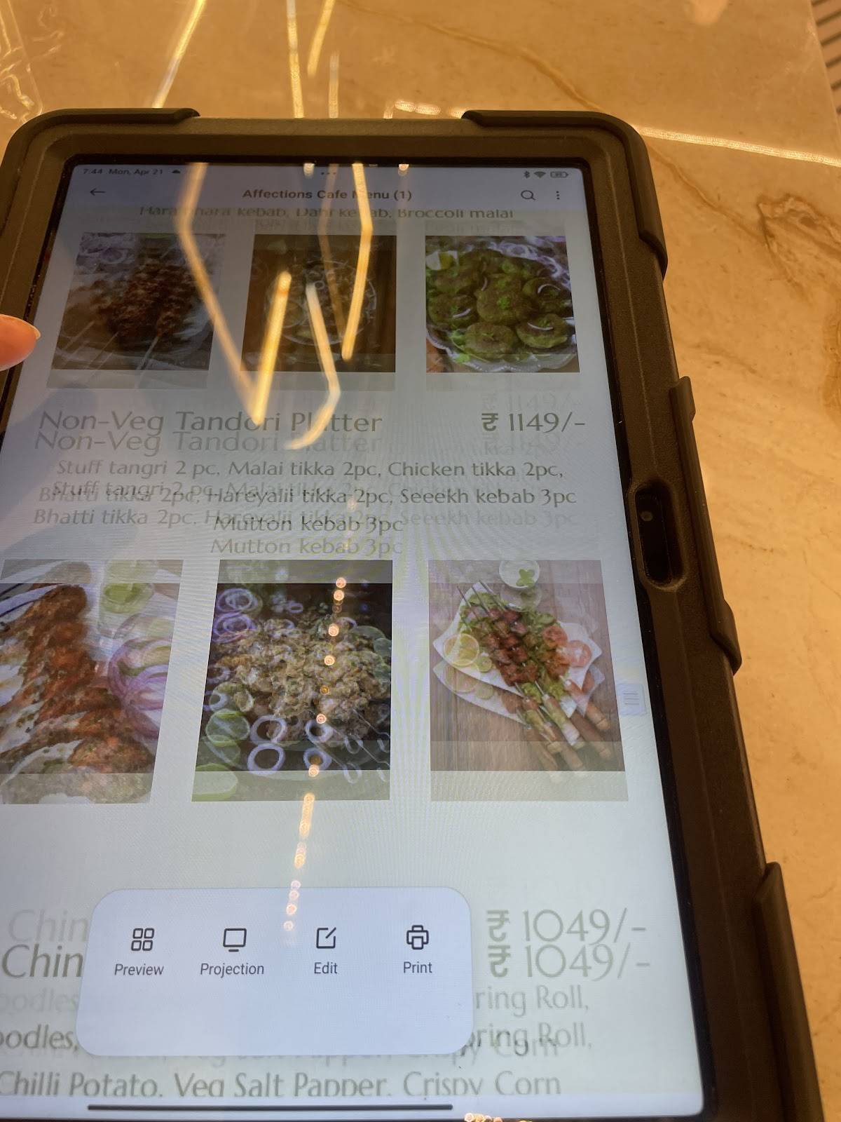 Affection's Cafe menu