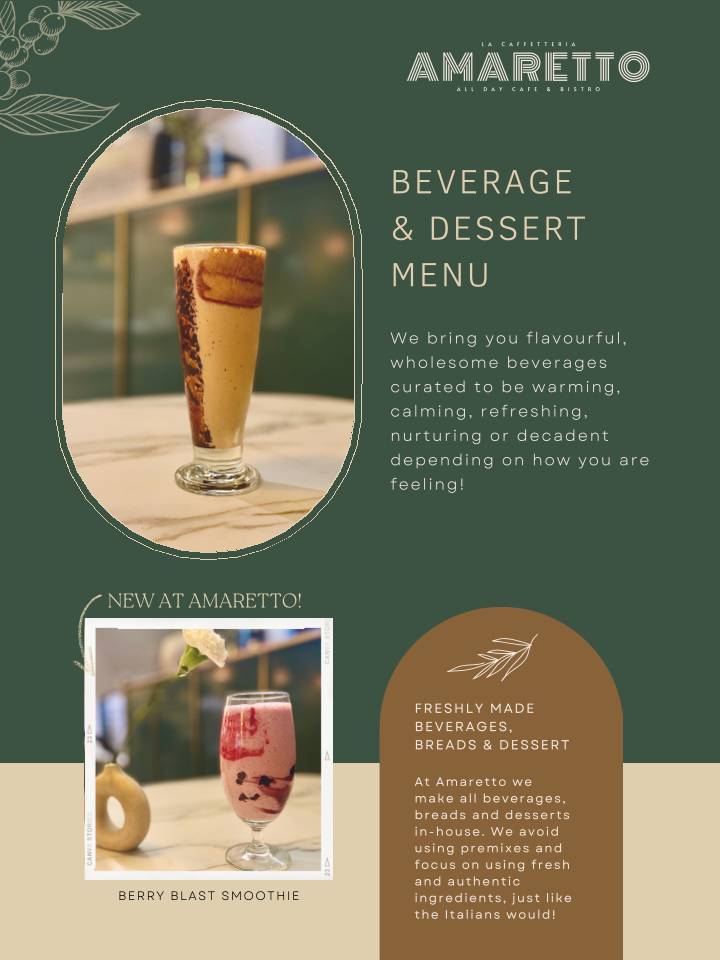 Cafe Amaretto menu