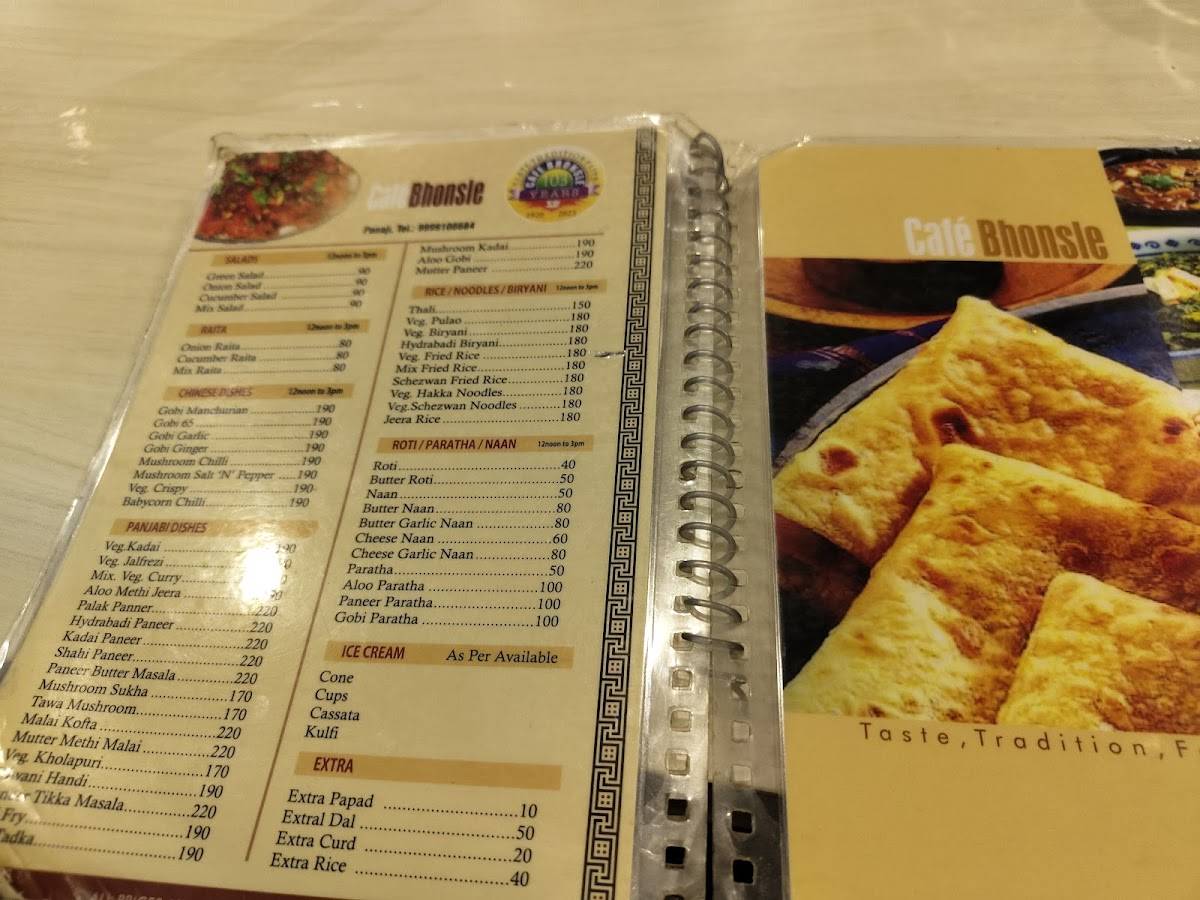 Cafe Bhonsle - Panjim menu