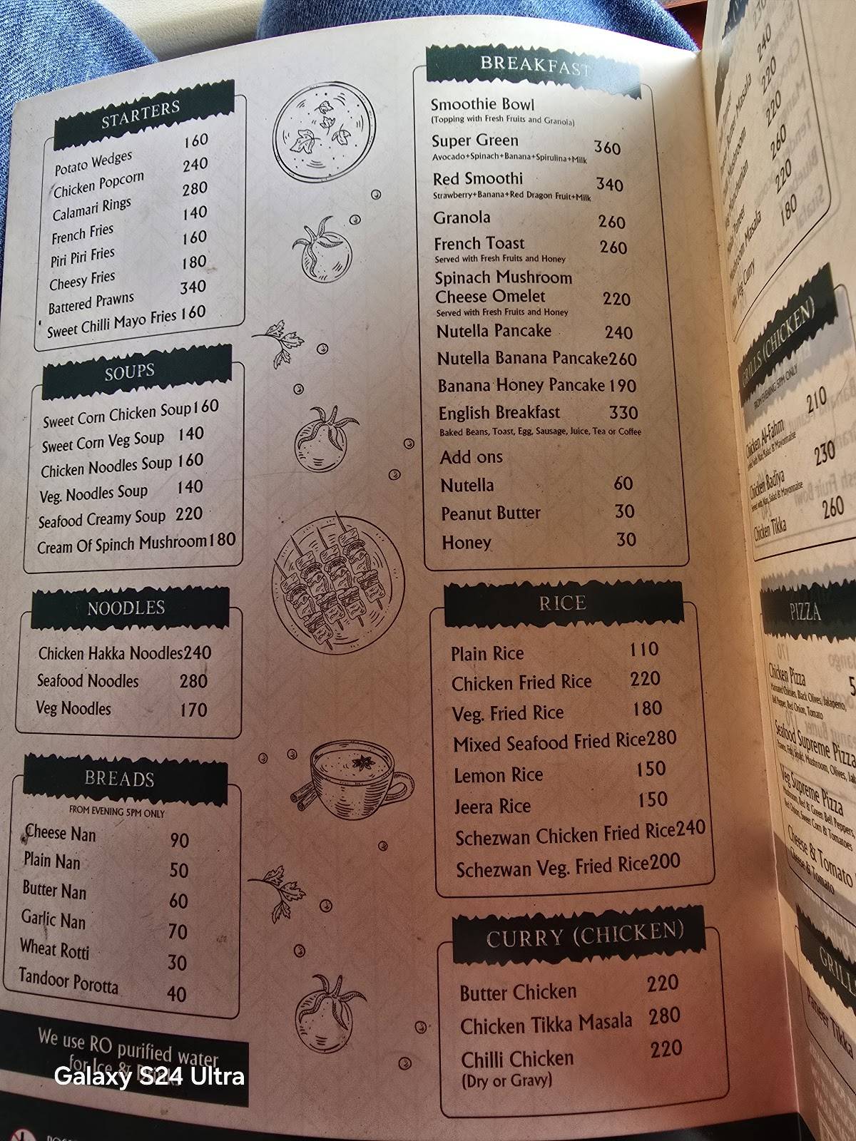 Cafe Catamaran menu