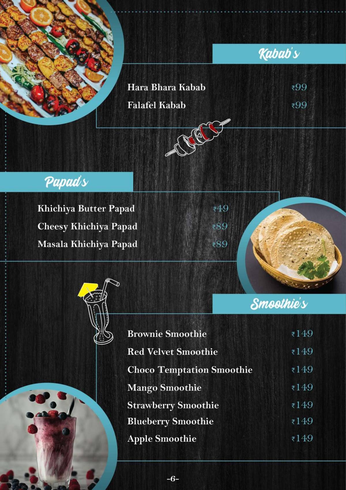 Cafés El Magnífico menu