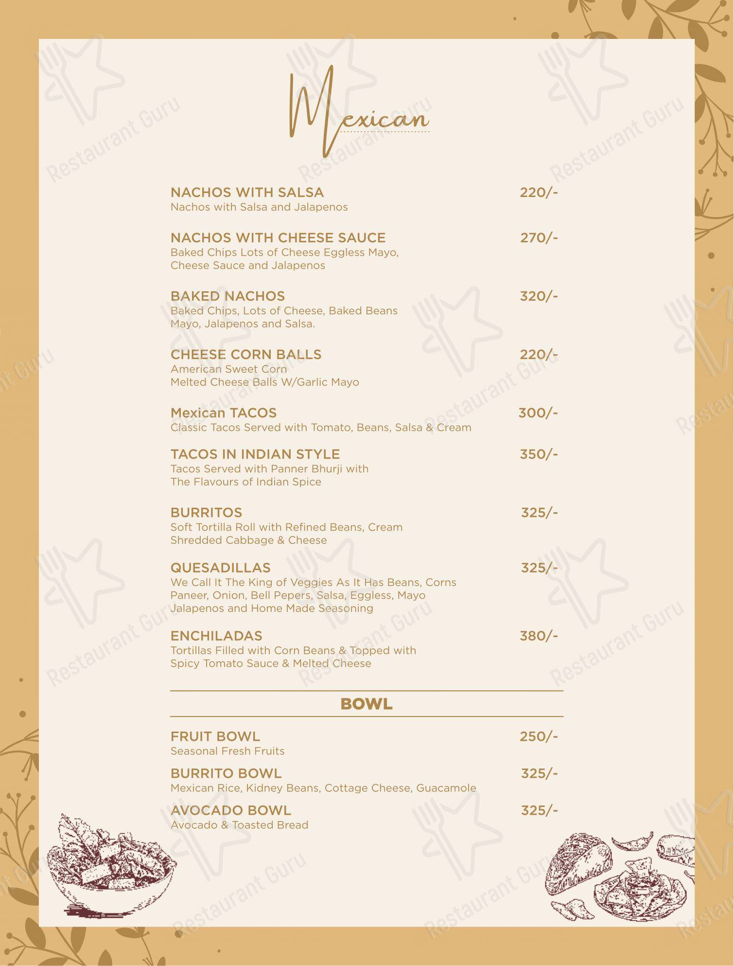 Cafesa - Pure Veg. Multi Cuisine Cafe and Restaurant menu