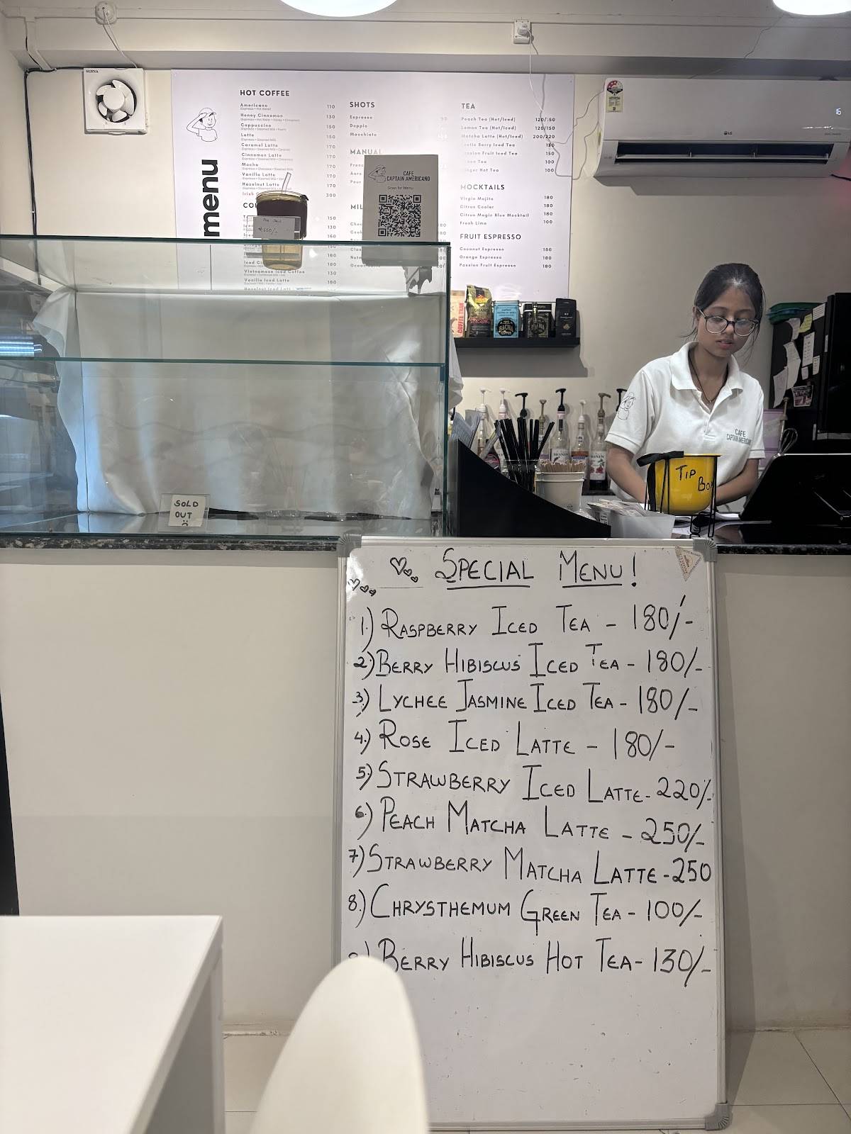 Cafe Captain Americano menu