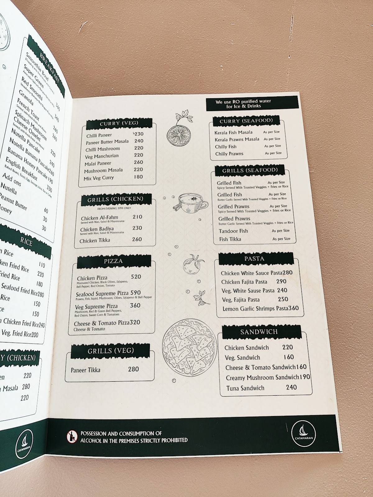 Cafe Catamaran menu