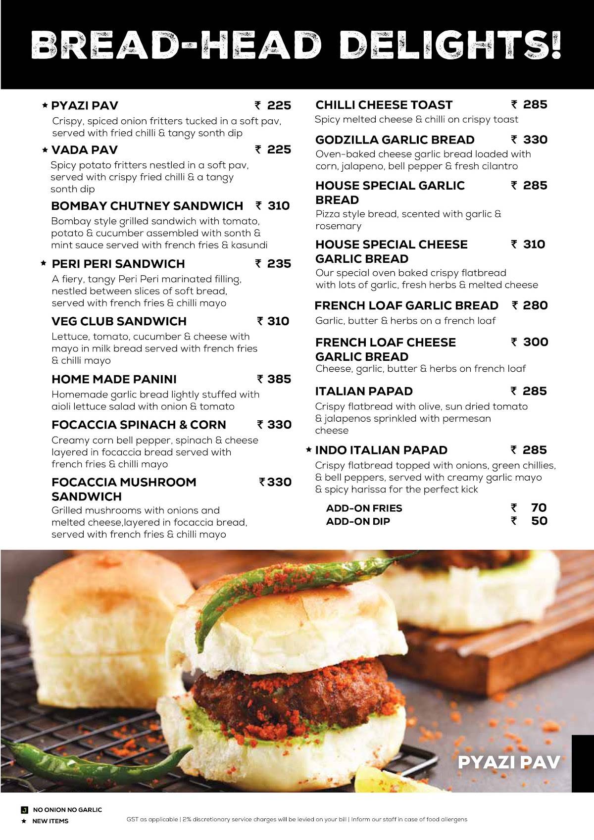 Chai Break - Allenby Road menu