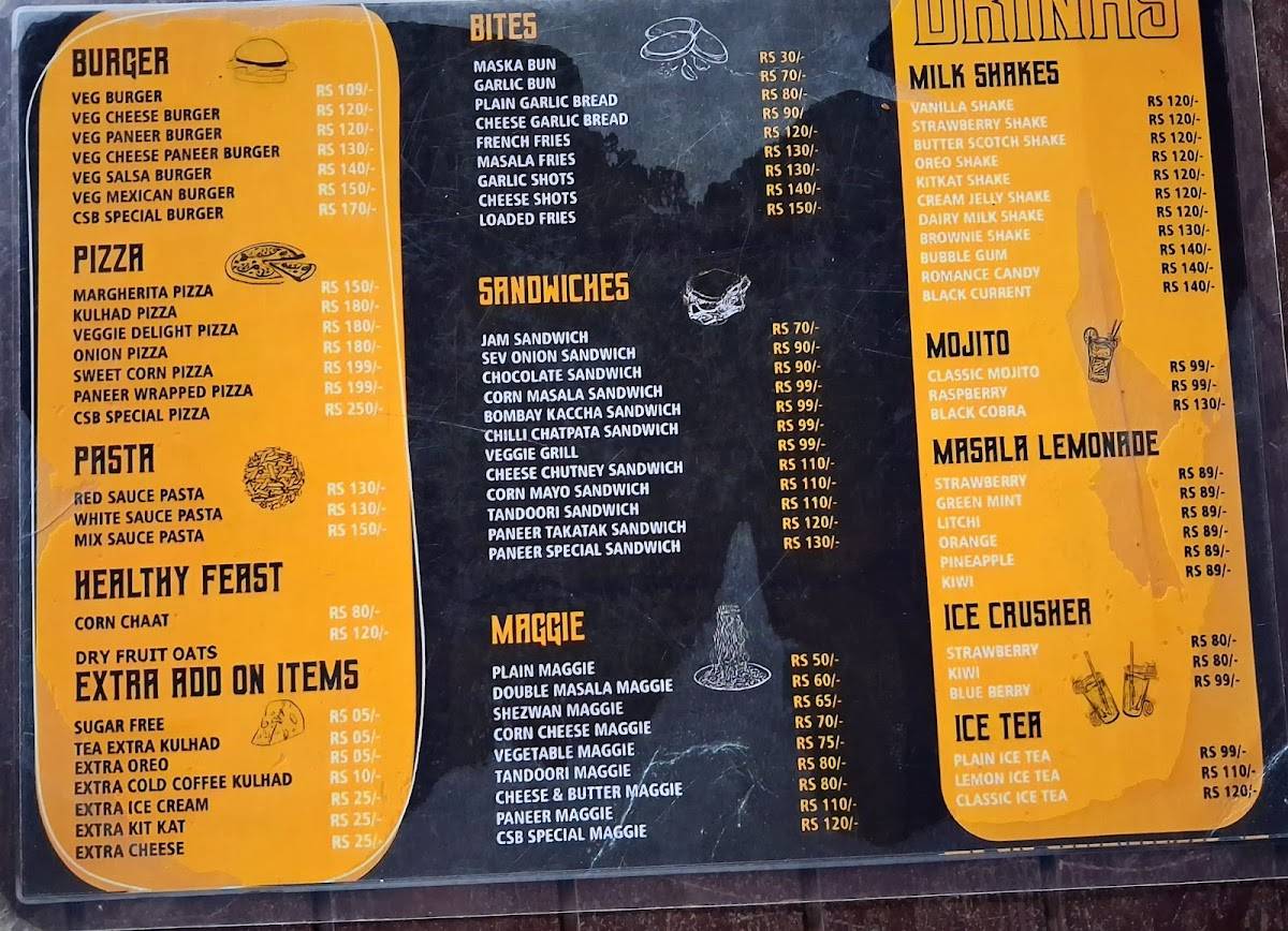 Chai Sutta Bar, Sri Vijaya Puram menu
