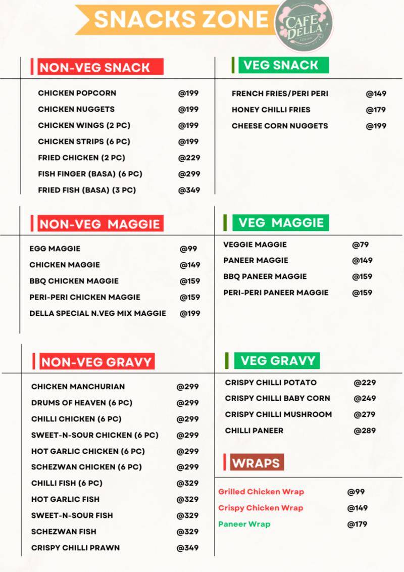 Cafe Della menu