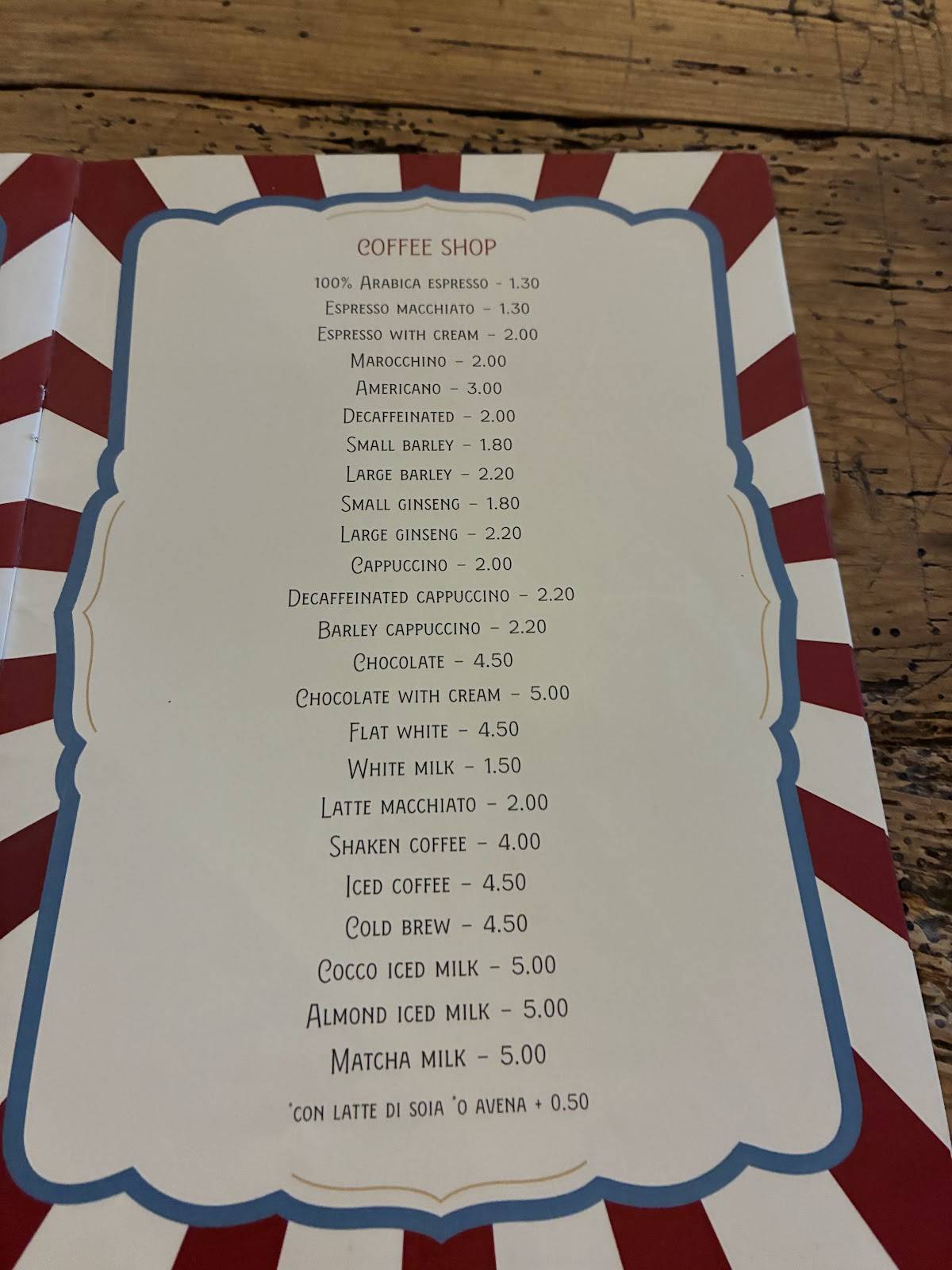 Menu di Gelsomina 