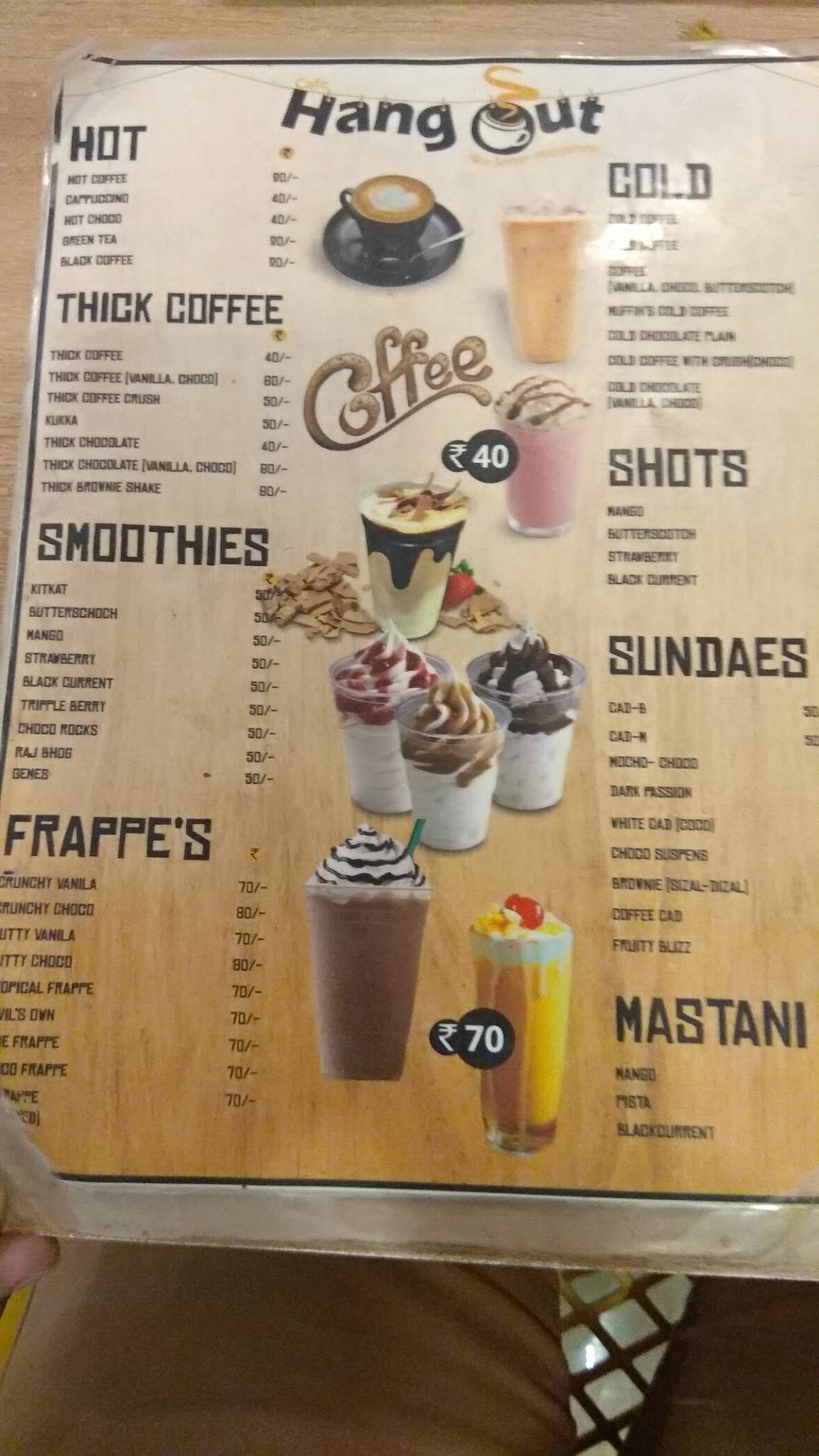 Cafe Hangout menu
