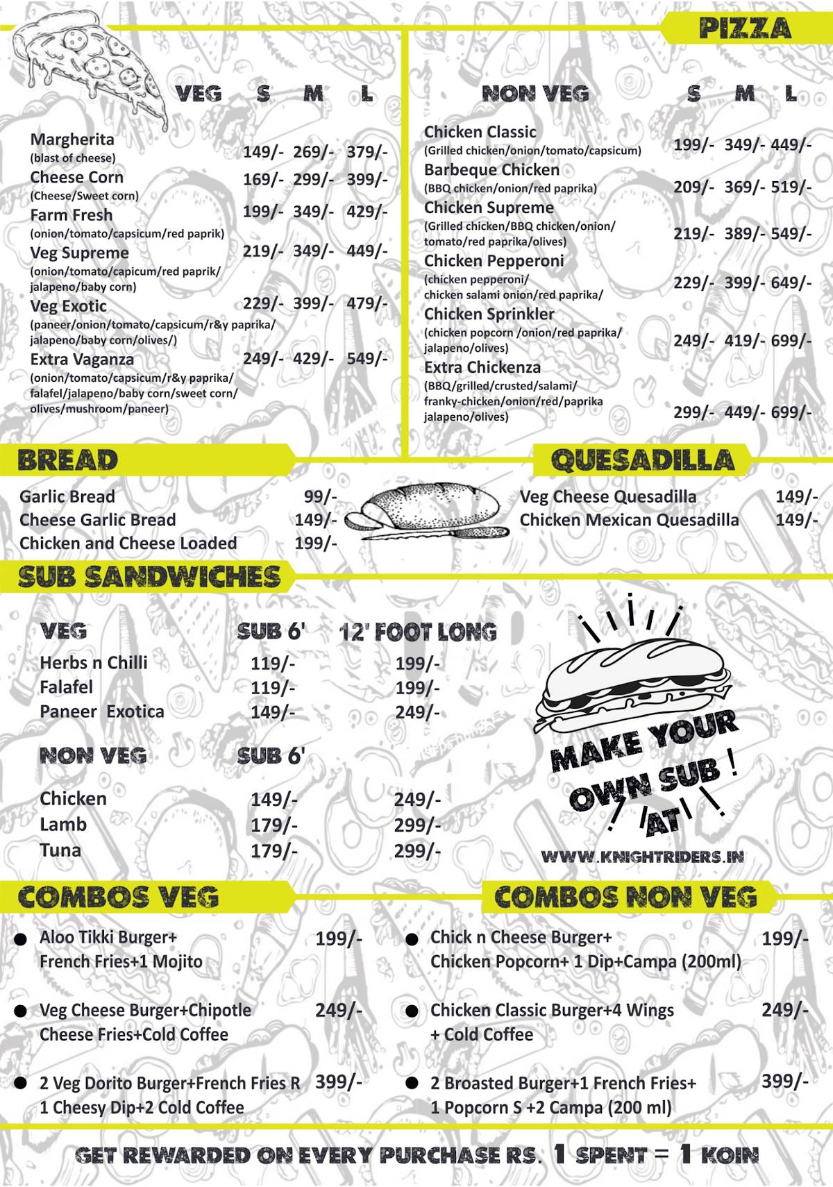 Cafe Knight Riders menu