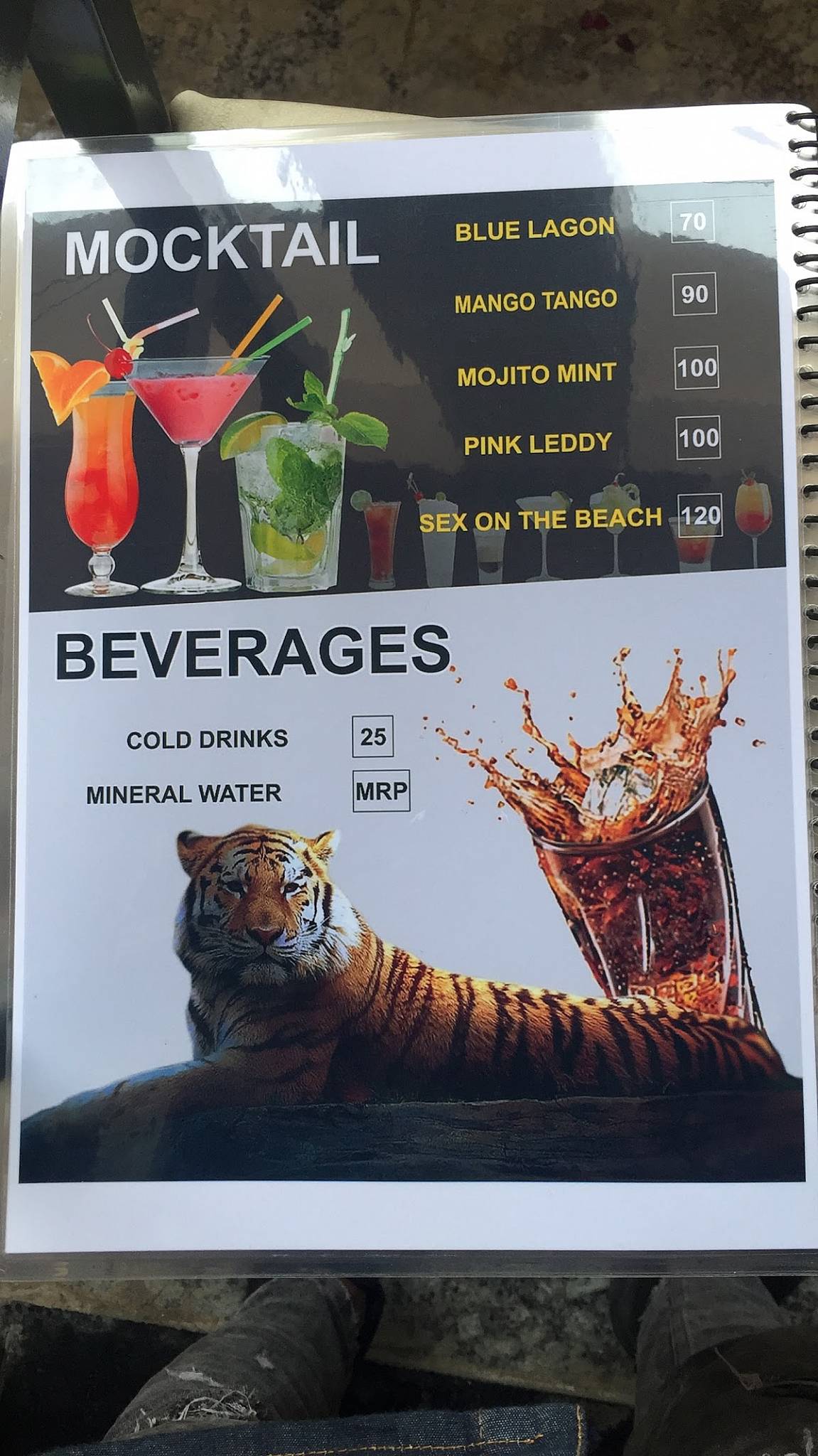 Knock Inn Cafe menu