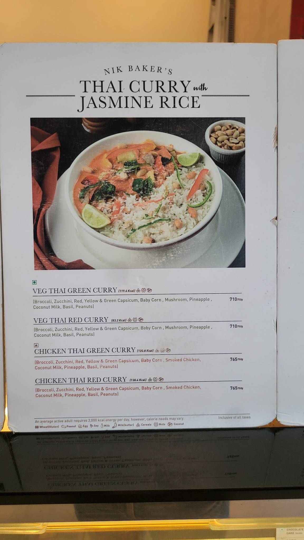 NIK BAKER'S menu