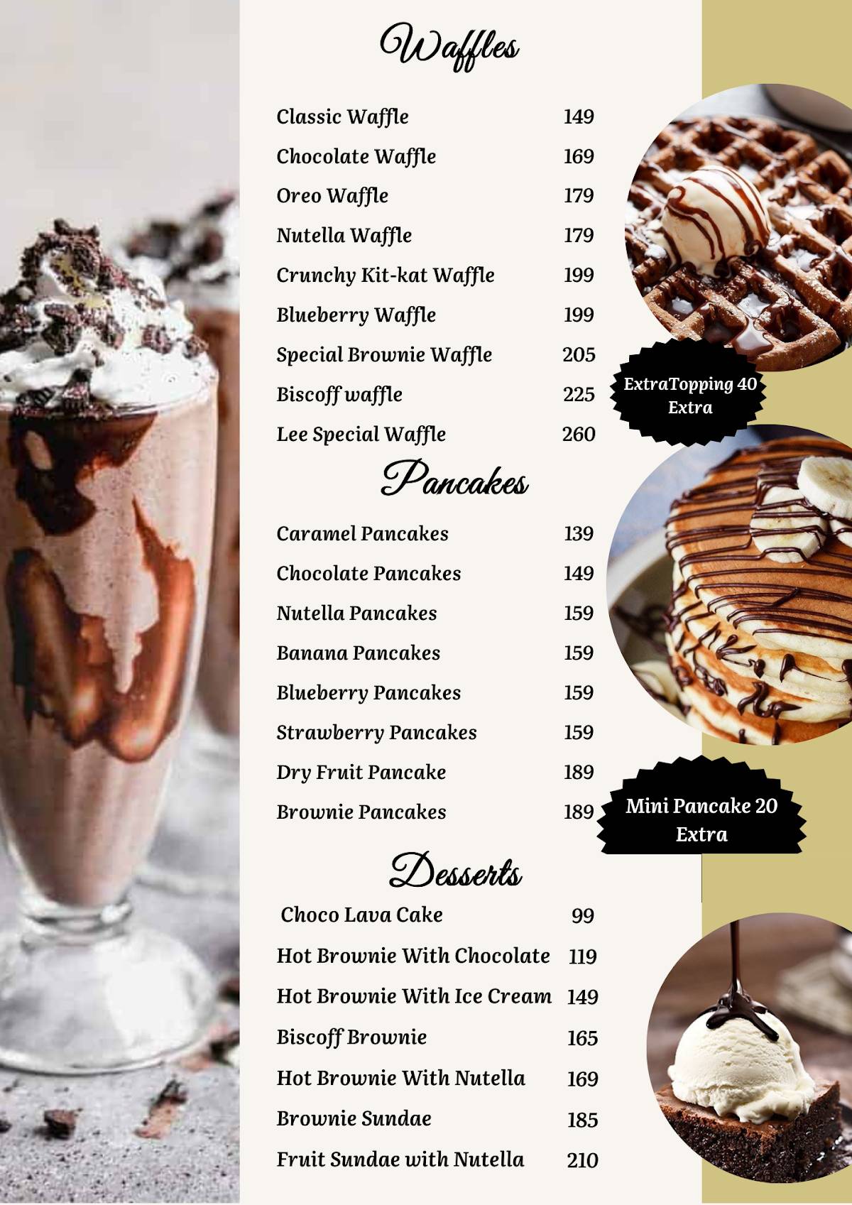 Rabbit Lee Cafe menu