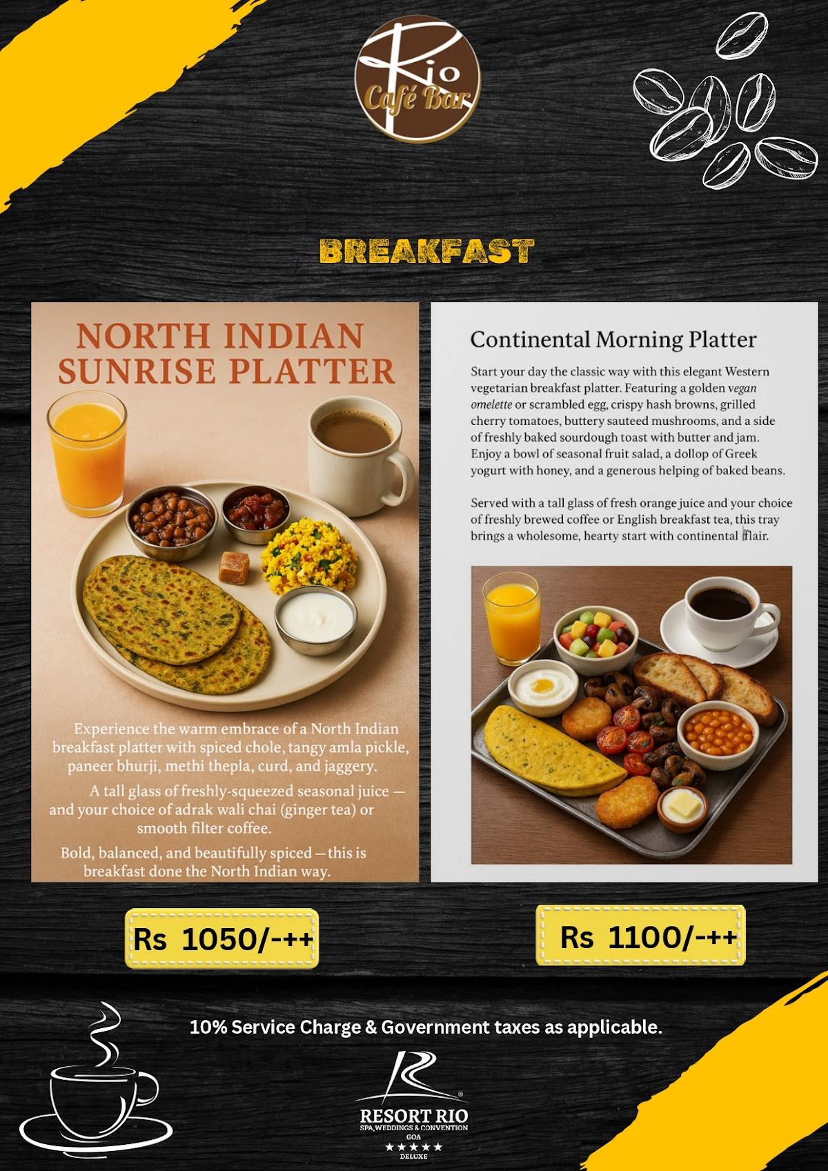 Cafe Rio Bar menu
