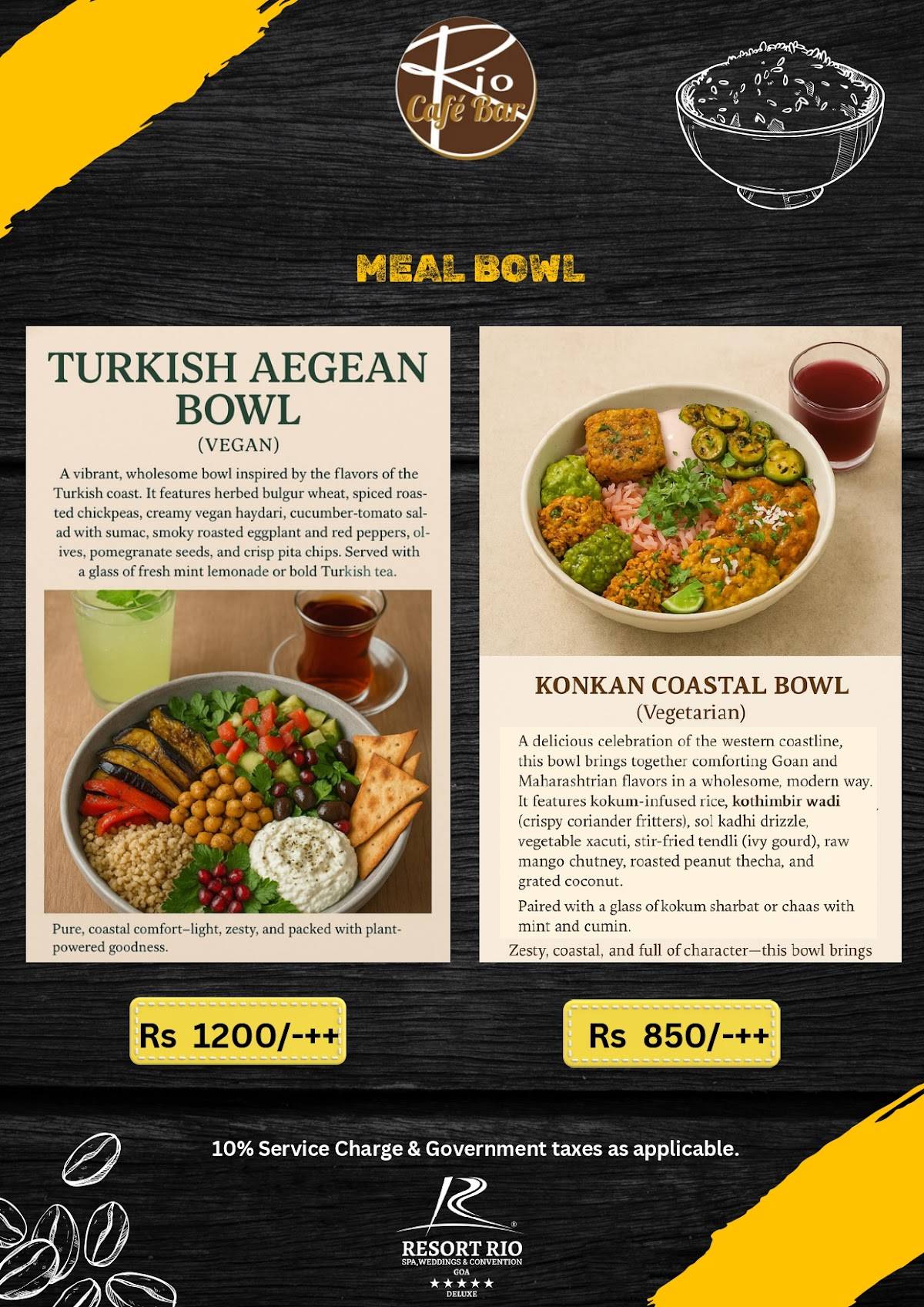 Cafe Rio Bar menu