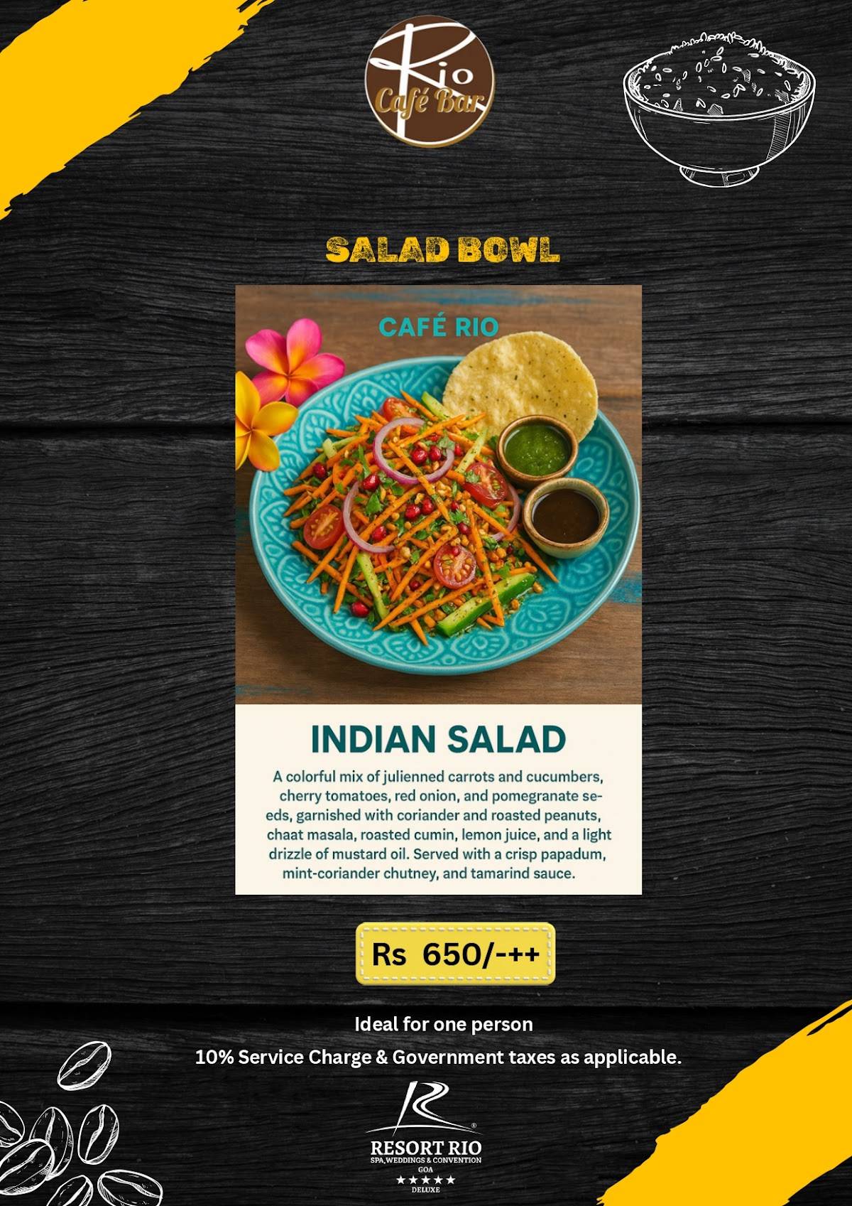 Cafe Rio Bar menu