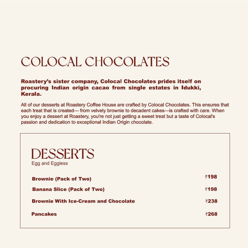 Roastery Coffee House Gomti Nagar menu