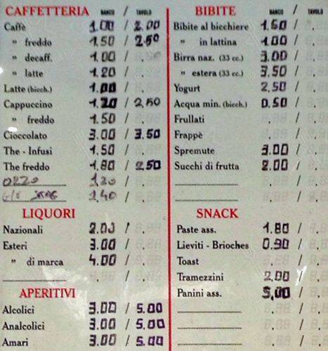 Menu di Cafè Rouge 
