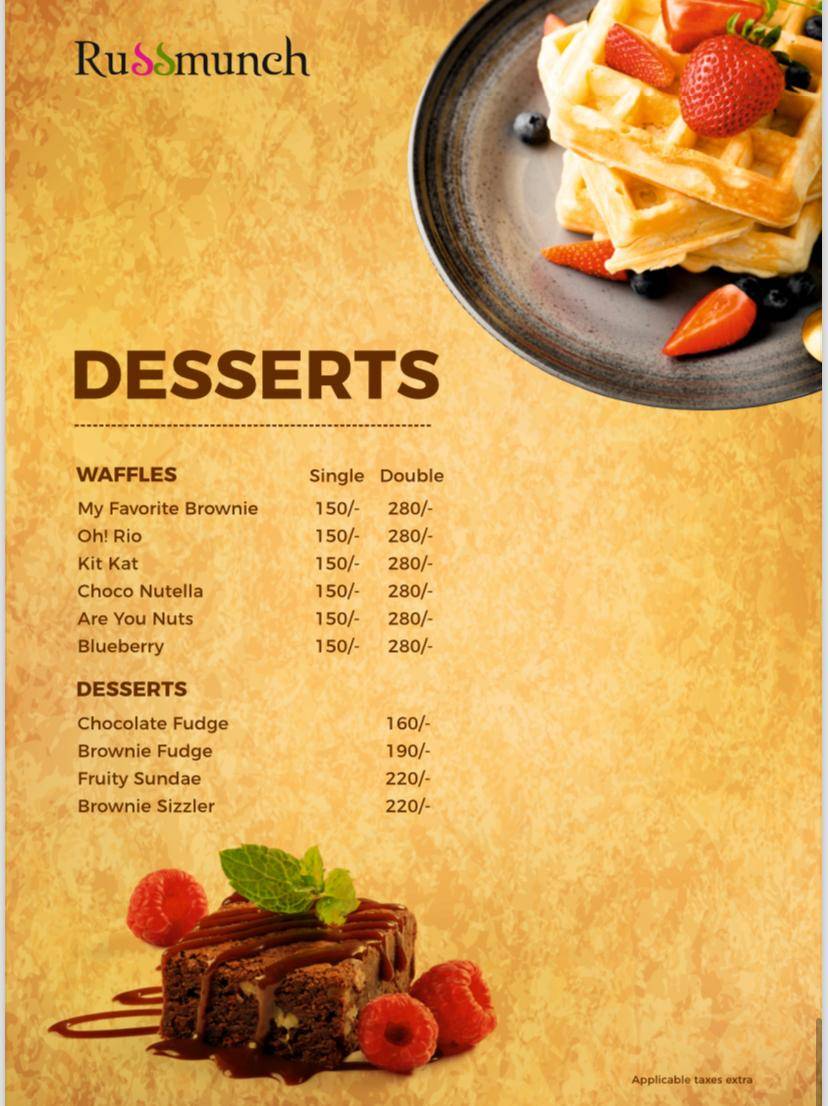 Cafe' Russmunch menu