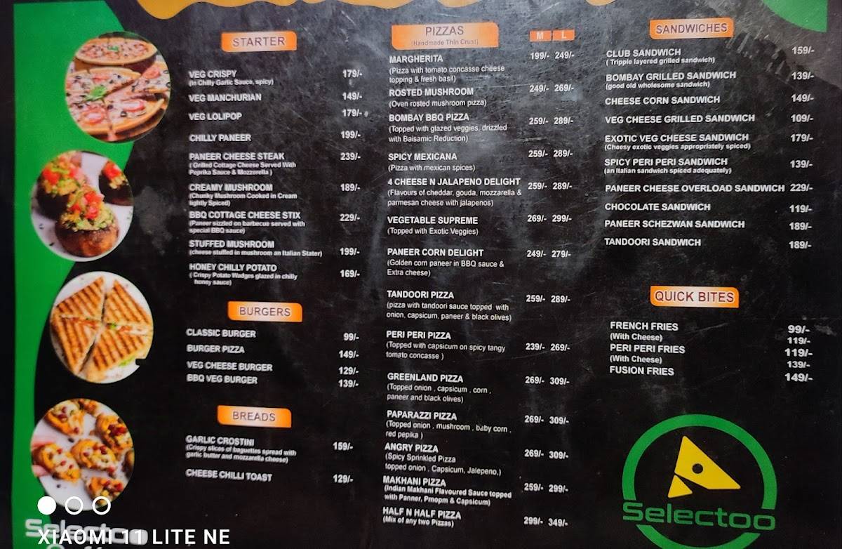 Selectoo cafe menu