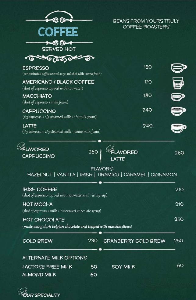 Snacking menu
