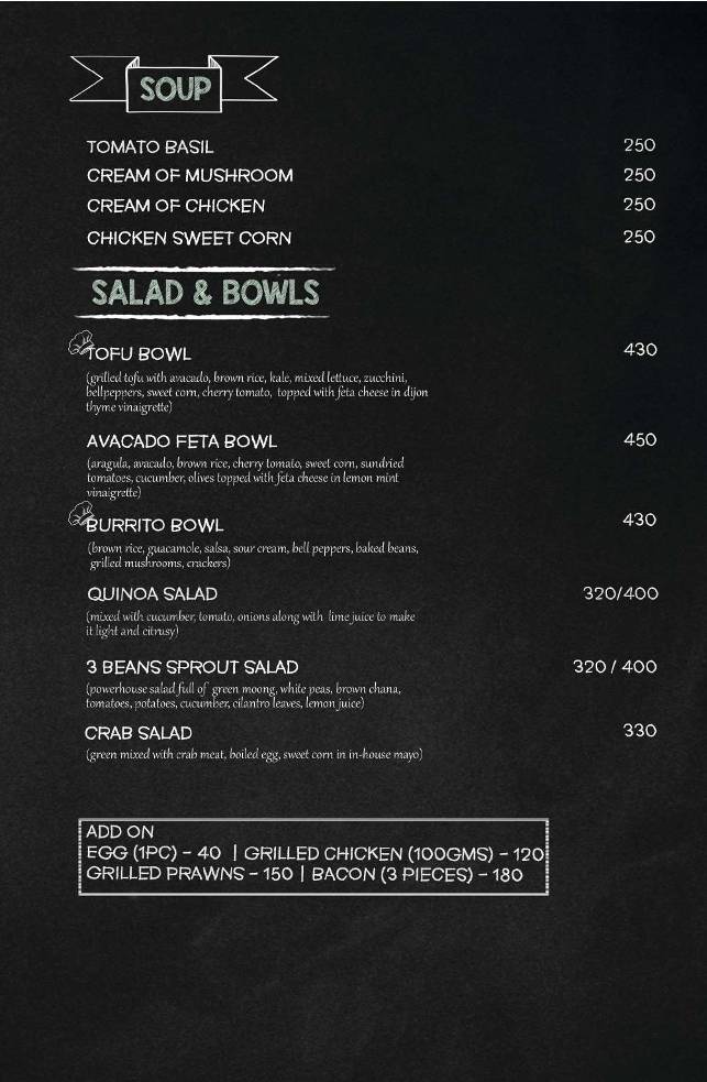 Snacking menu