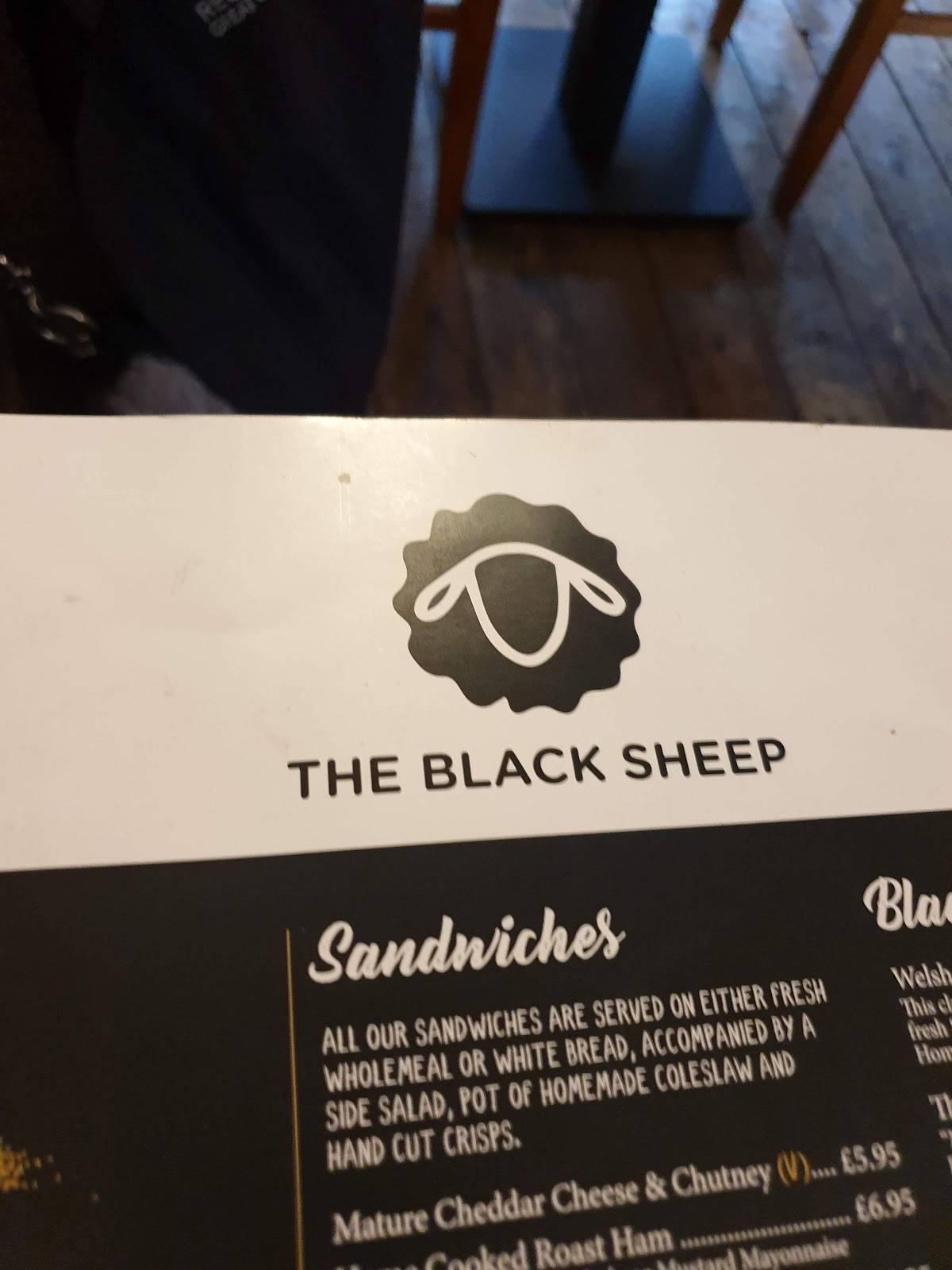 Menu at The Black Sheep Tea Room cafe, Lytham Saint Annes
