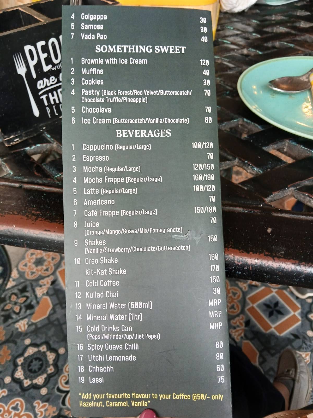 The Uptown Cafe menu