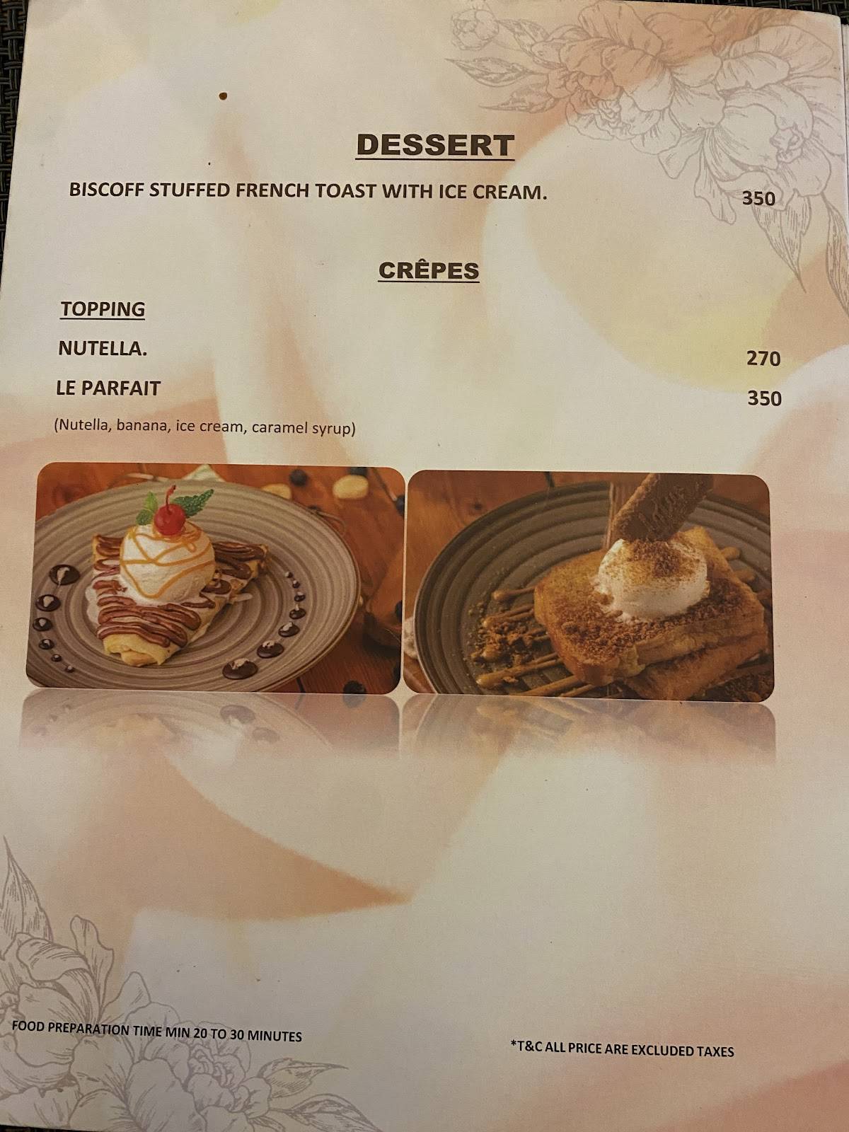 Cafe de Melon menu