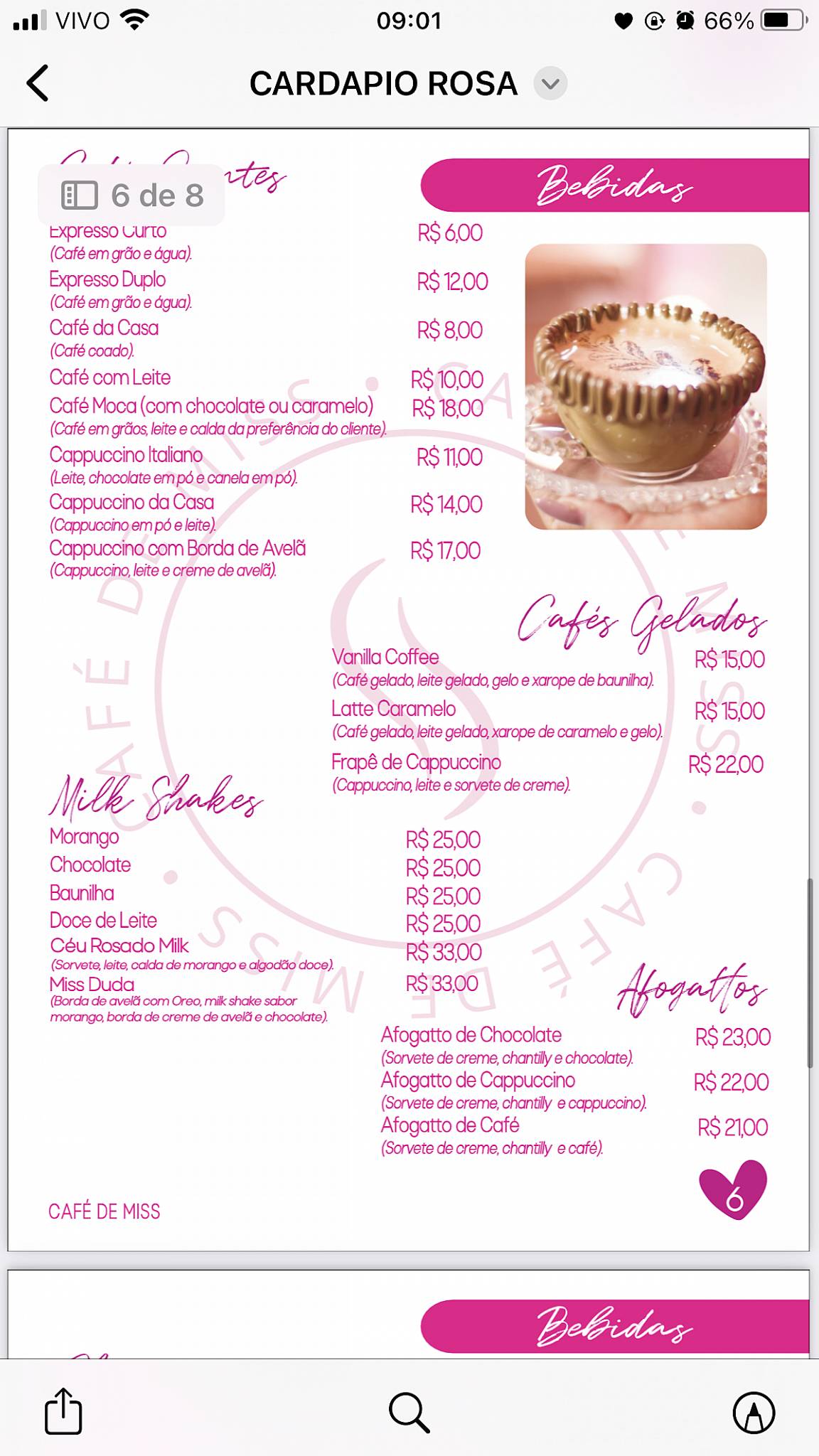 Café de Miss cardápio