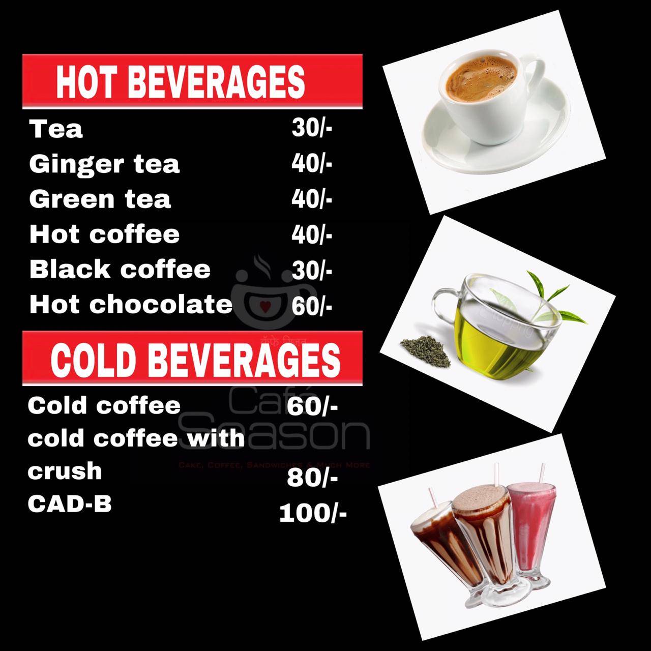 Cafe season menu