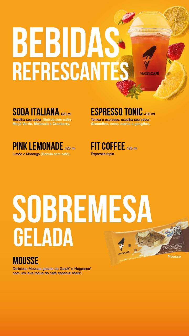 Cafeteria Mais1 Café - Sorocaba Centro cardápio