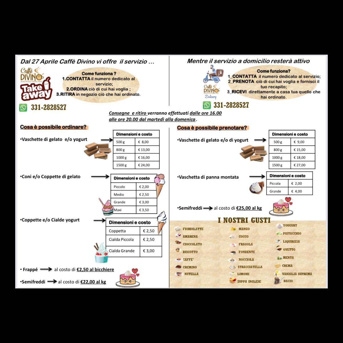Menu di Caffè Divino 