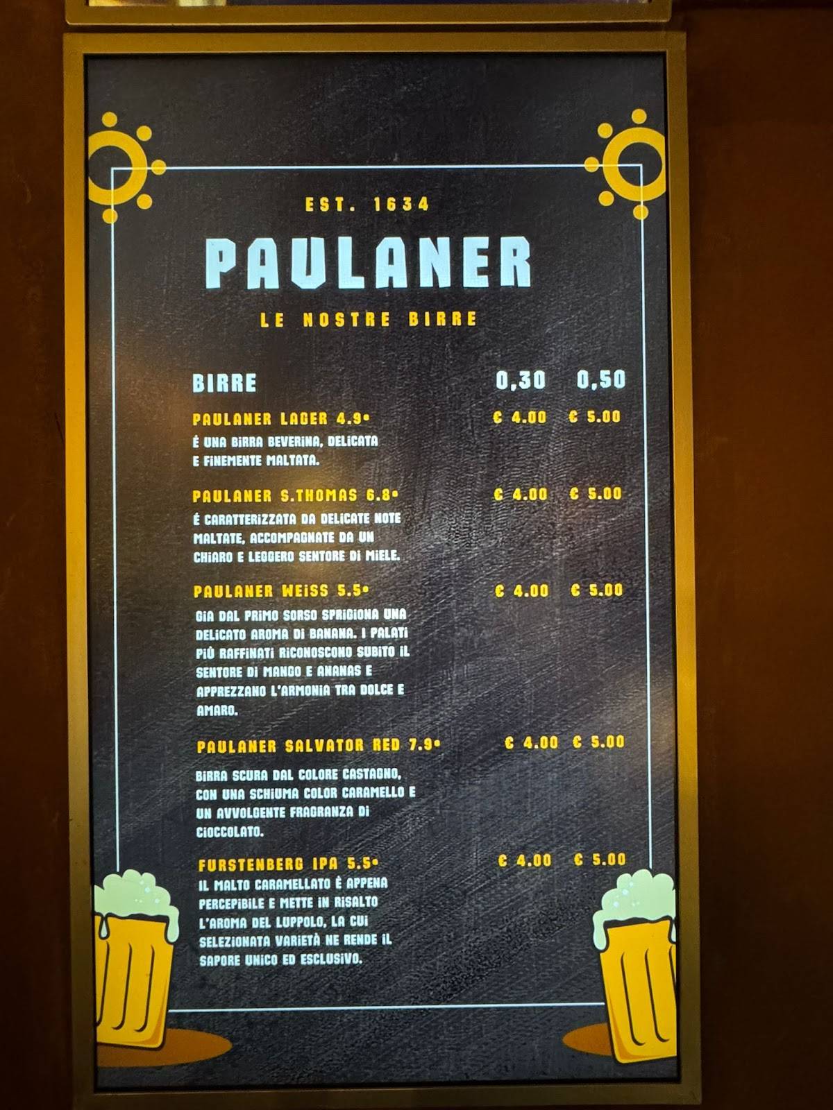 Menu di Caffe' Verdi 