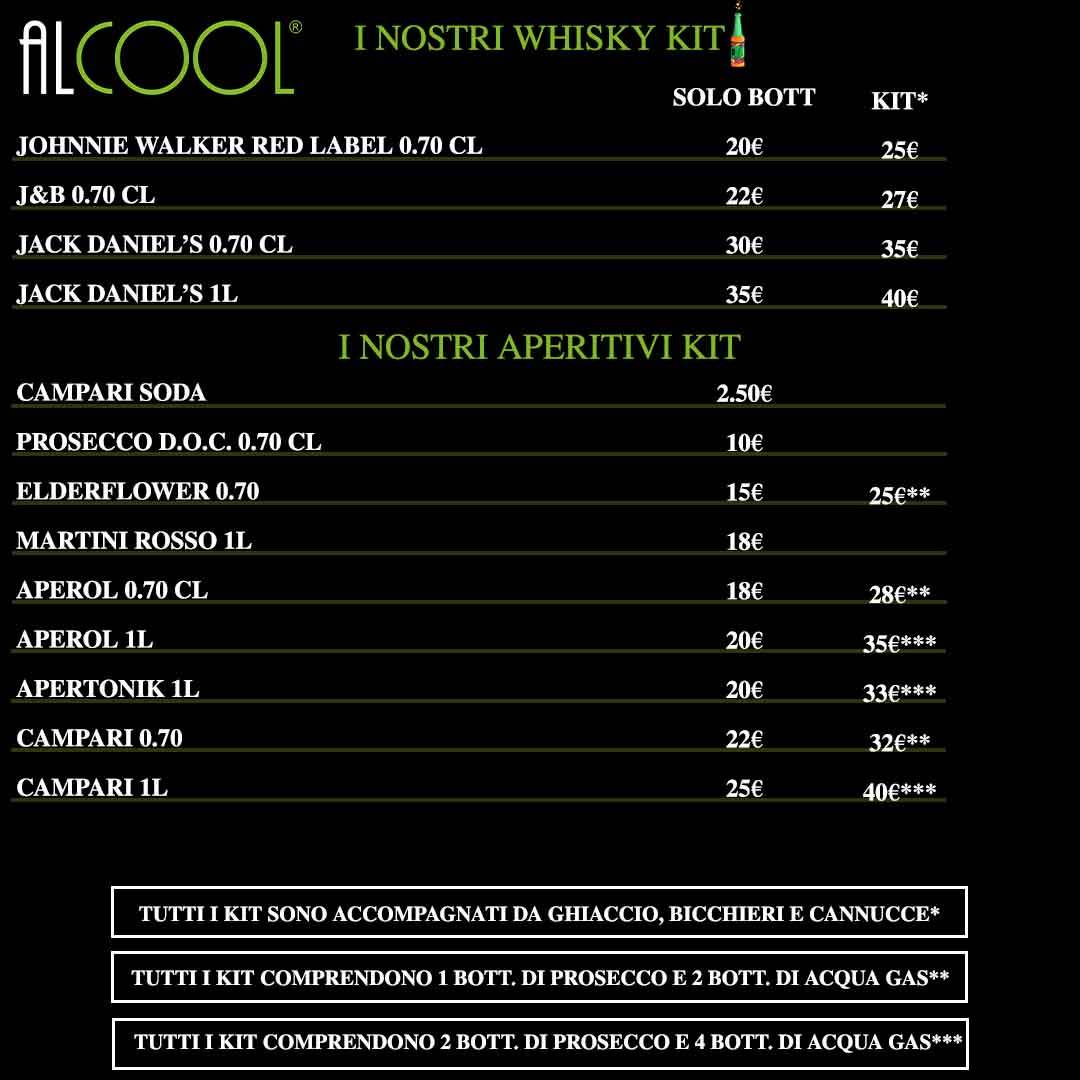 Menu di Alcool Cagliari 