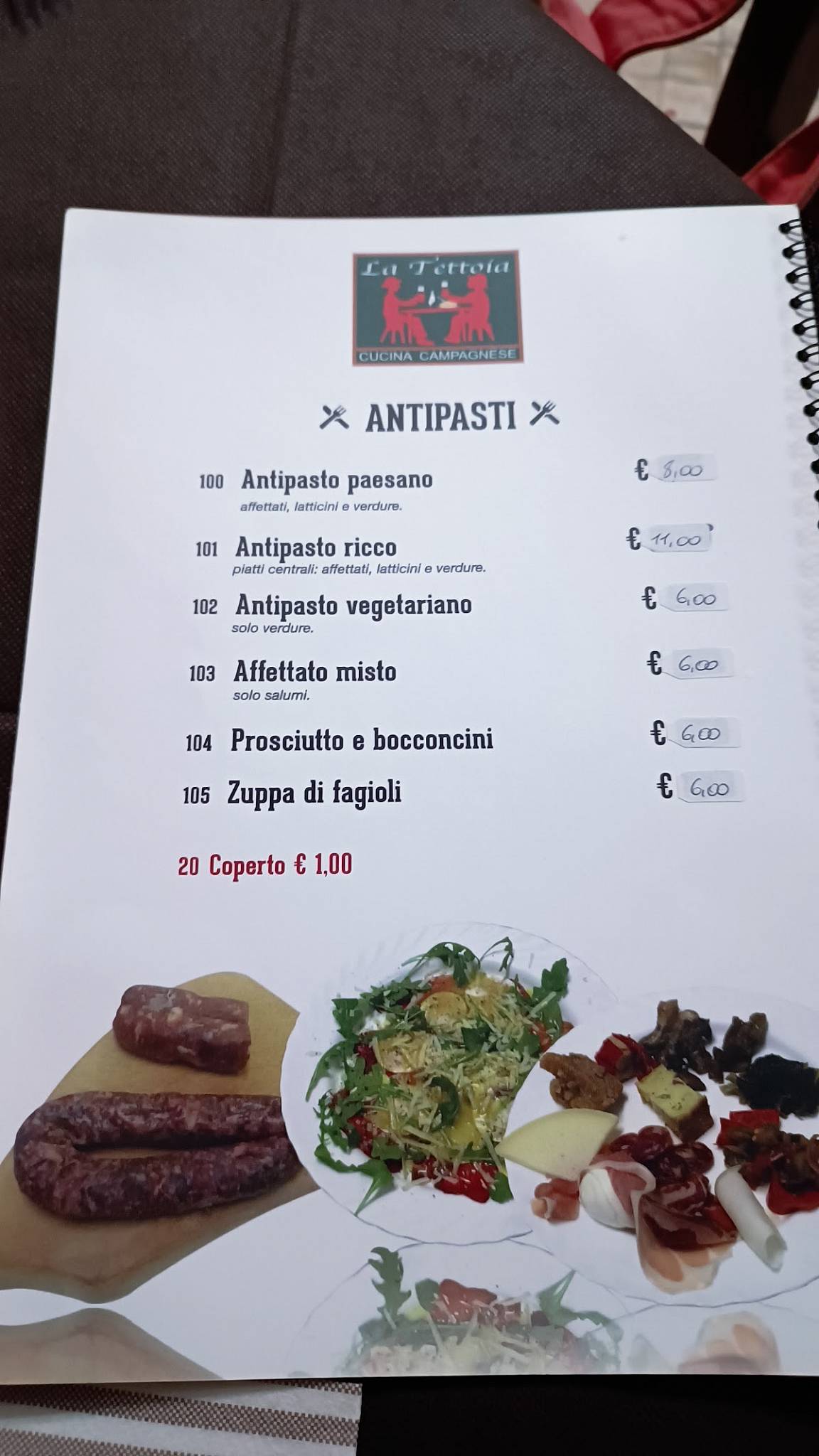 Menu di La Tettoia 