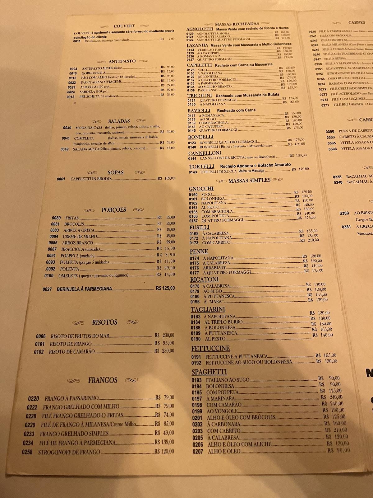 Cantina 1020 cardápio