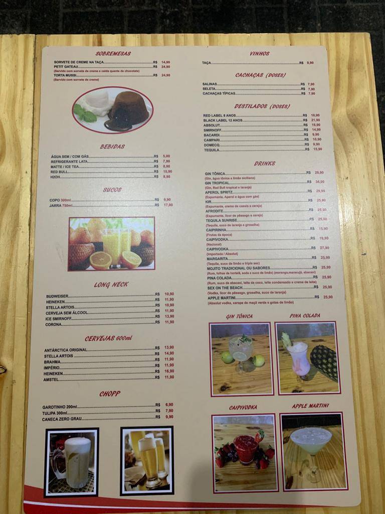 Cantinho Do Baião cardápio