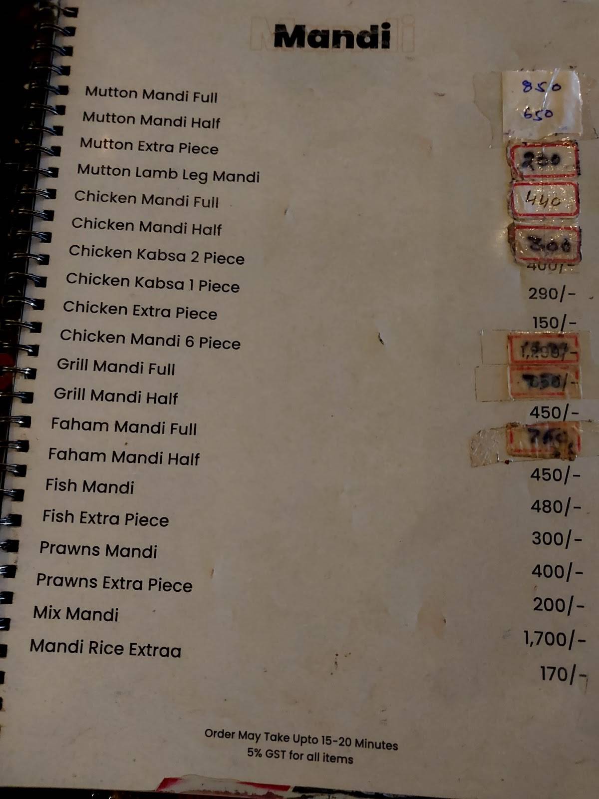 Capital Hotel - Malakpet menu